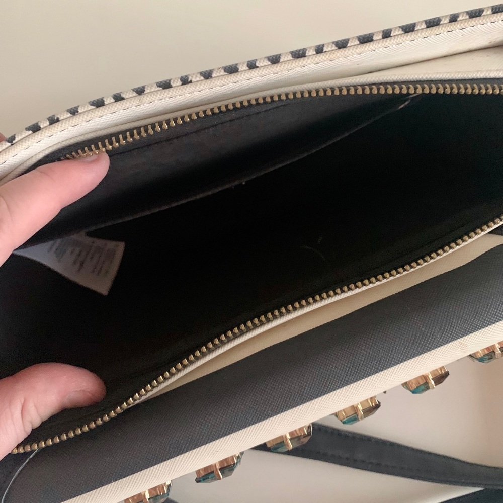 Aldo Black And White Embellished Bag Gem